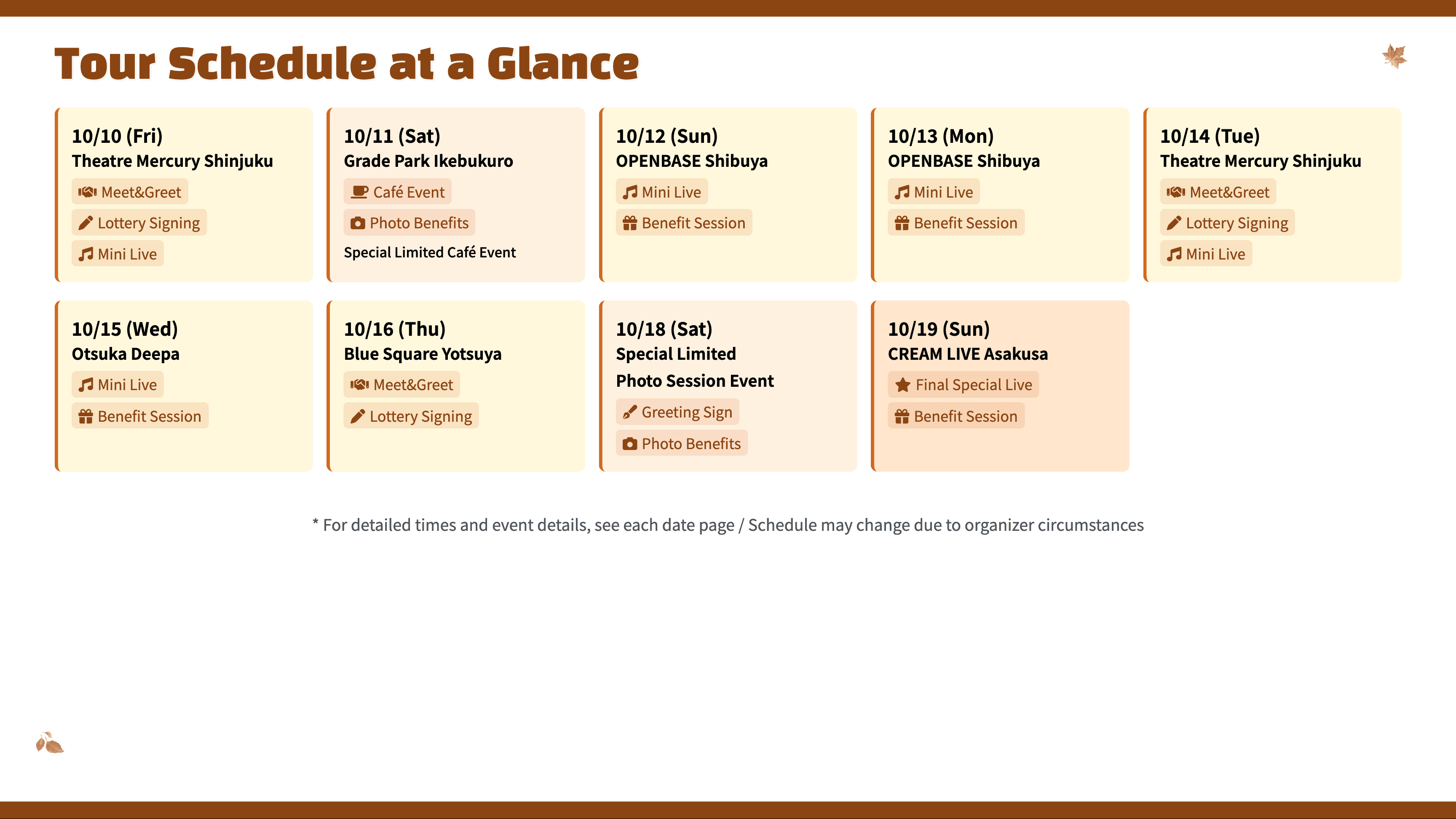 【The KingDom】Schedule details ※English
