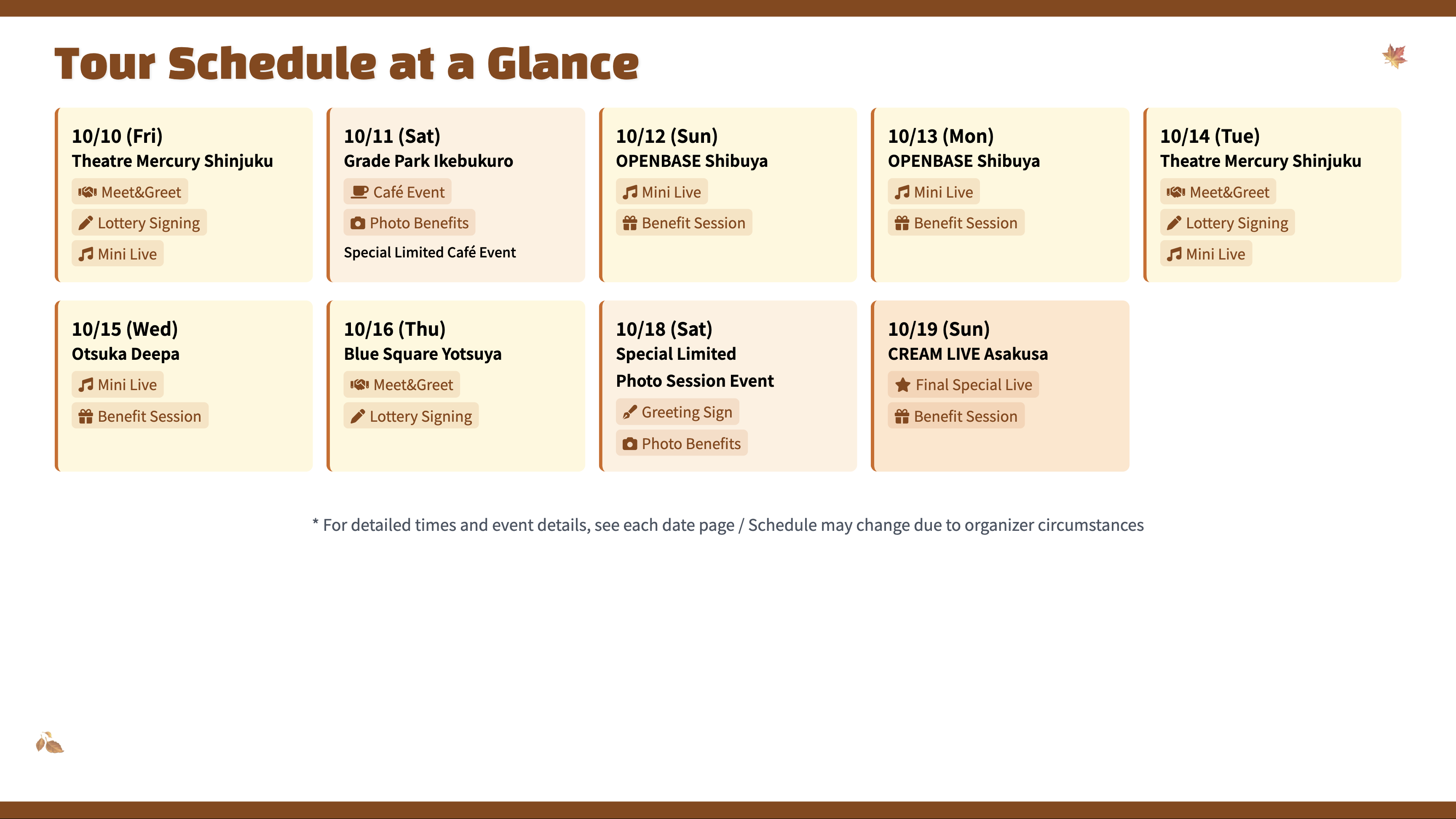 【The KingDom】Schedule details ※English